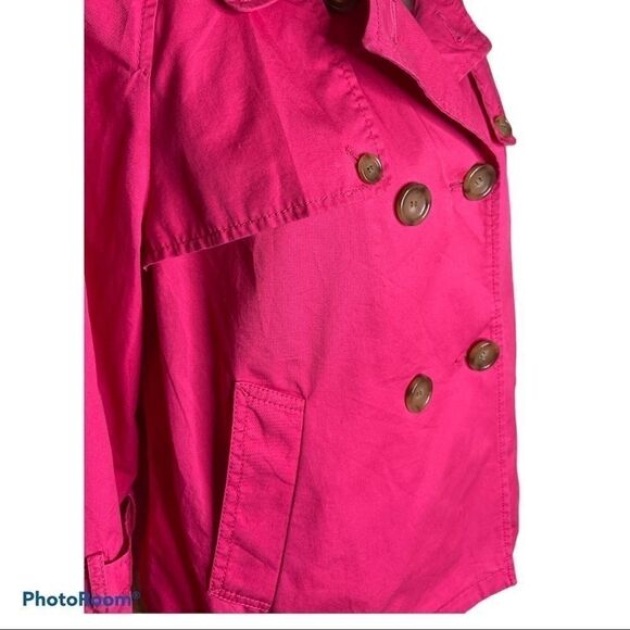 WOMEN’S Ann Taylor LOFT pink short trench jacket - Picture 2 of 9